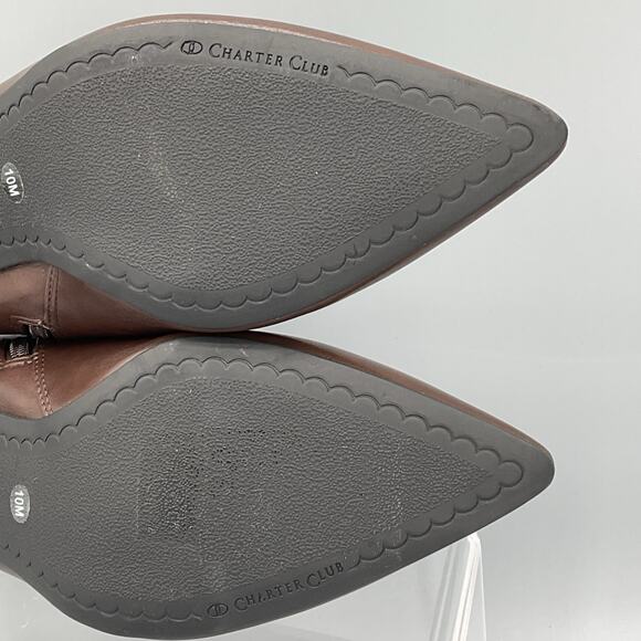 NEW Charter Club Women’s Ulyssa Pointed Toe Stiletto Dress Booties Brown Sz 10M - Picture 10 of 10